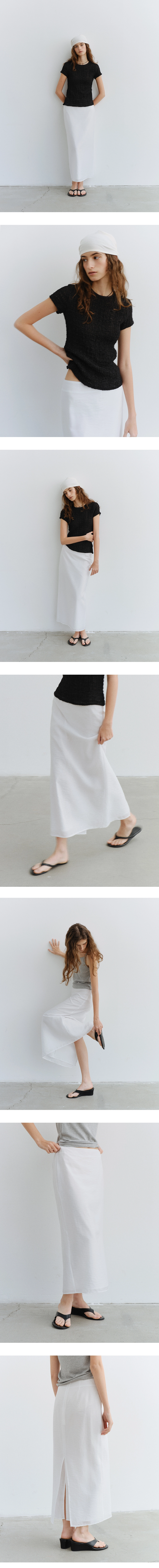 [1차 리오더] Silk back slit long skirt_2colors