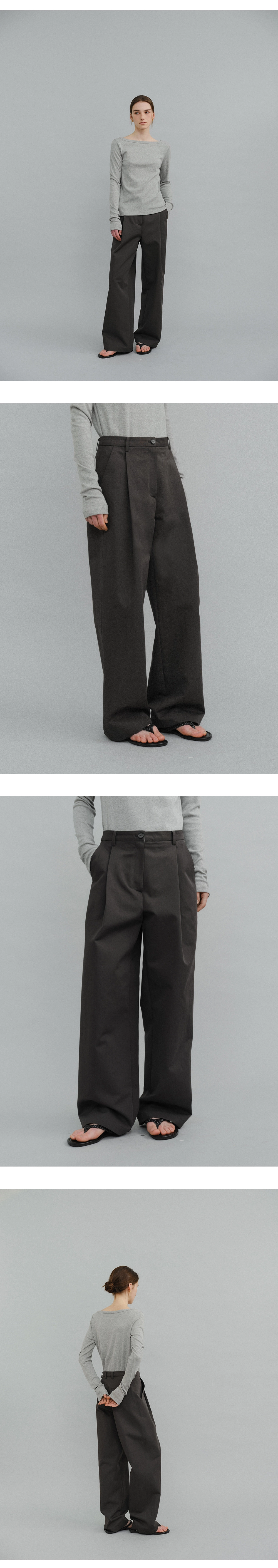 One-tuck wide chino pants_2colors