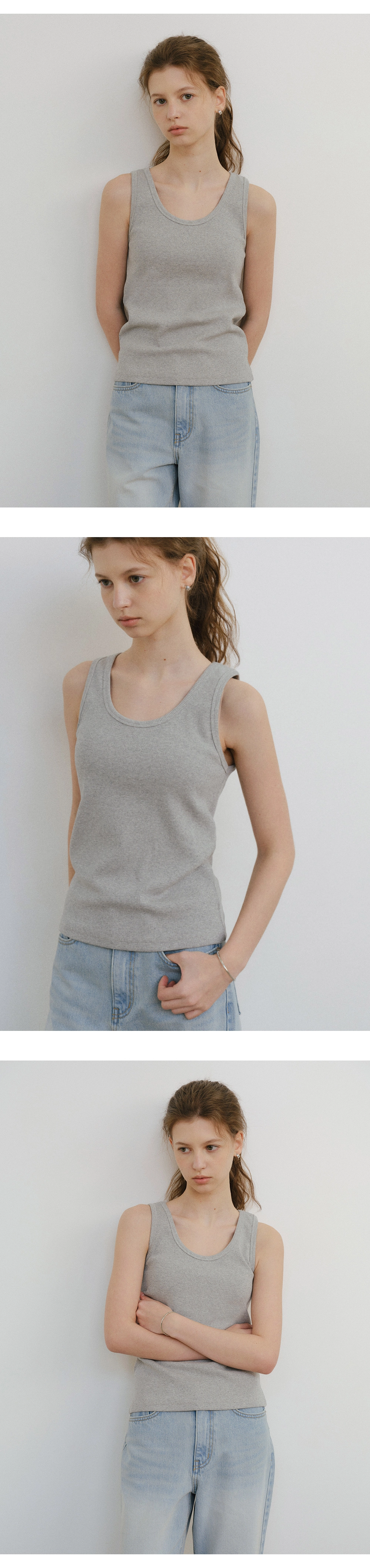 Bake ribbed sleeveless_4colors