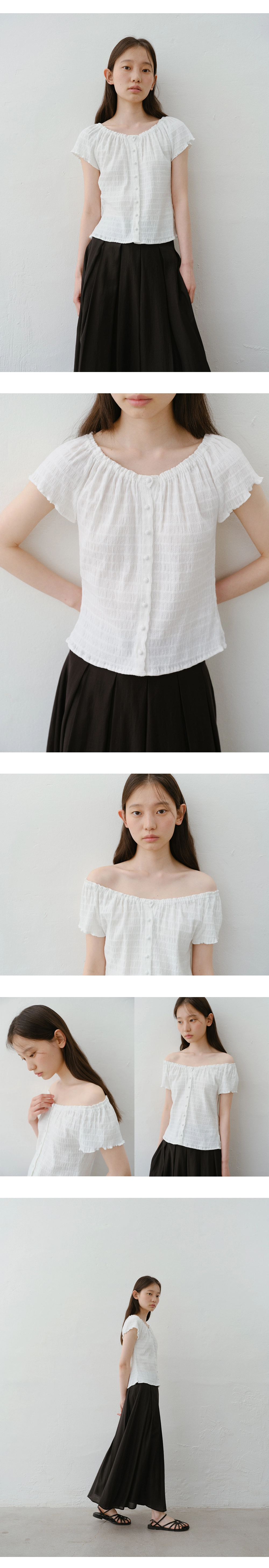 Soap button half blouse_2colors