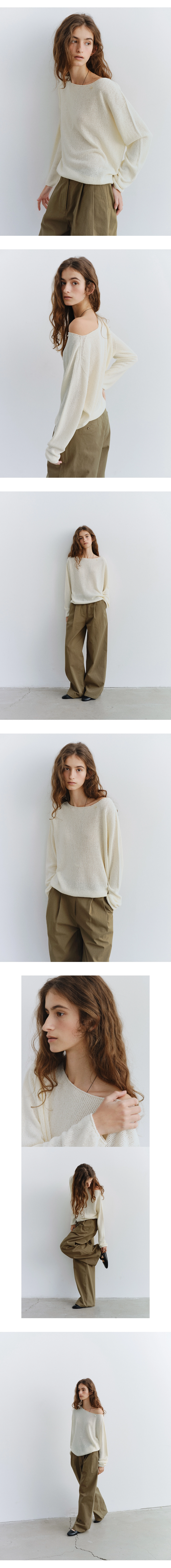 Pearl button boatneck knit_2colors