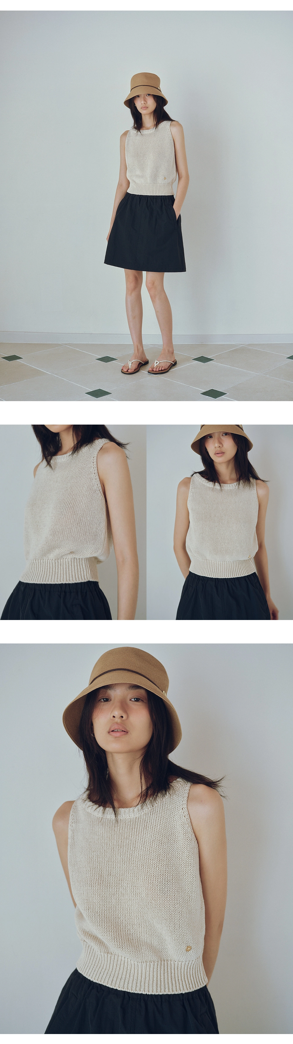 [사이즈 추가] Paper boatneck knit sleeveless