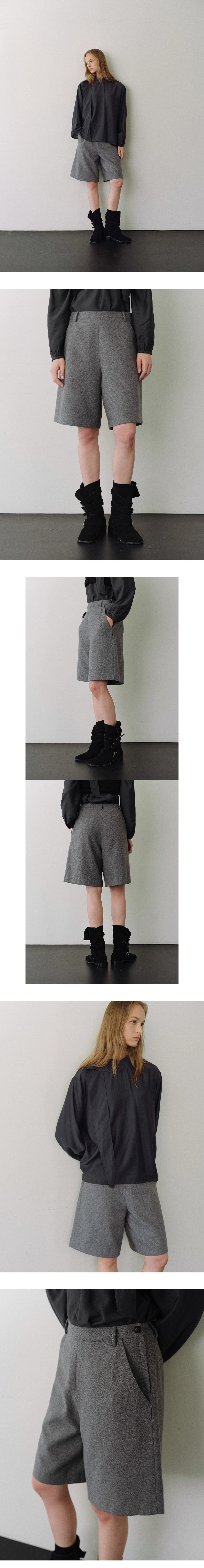 Wool bermuda pants_2colors