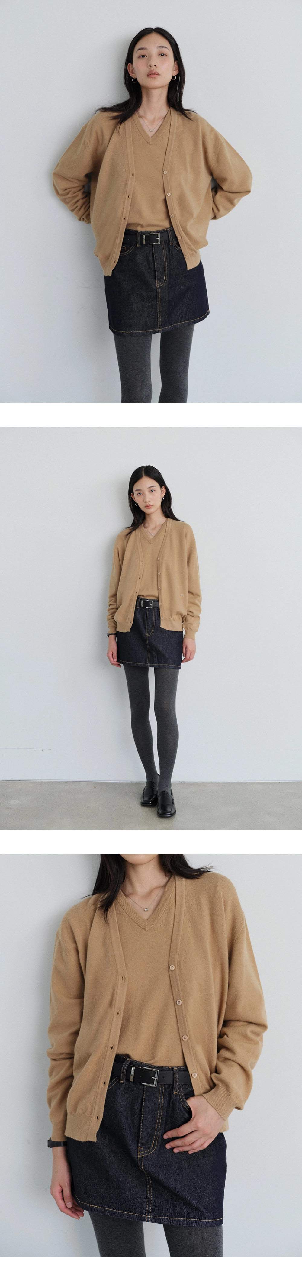 Washable V-neck cardigan_7colors