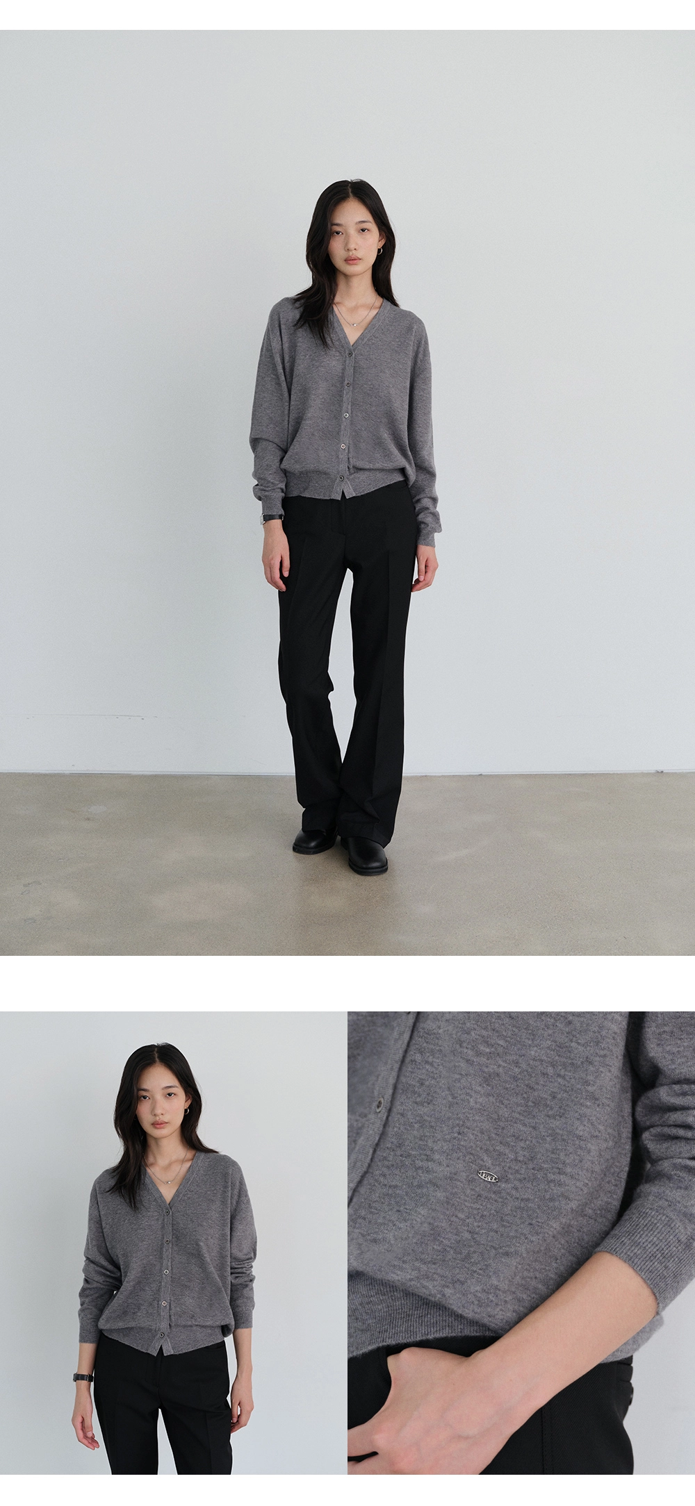 Washable V-neck cardigan_7colors