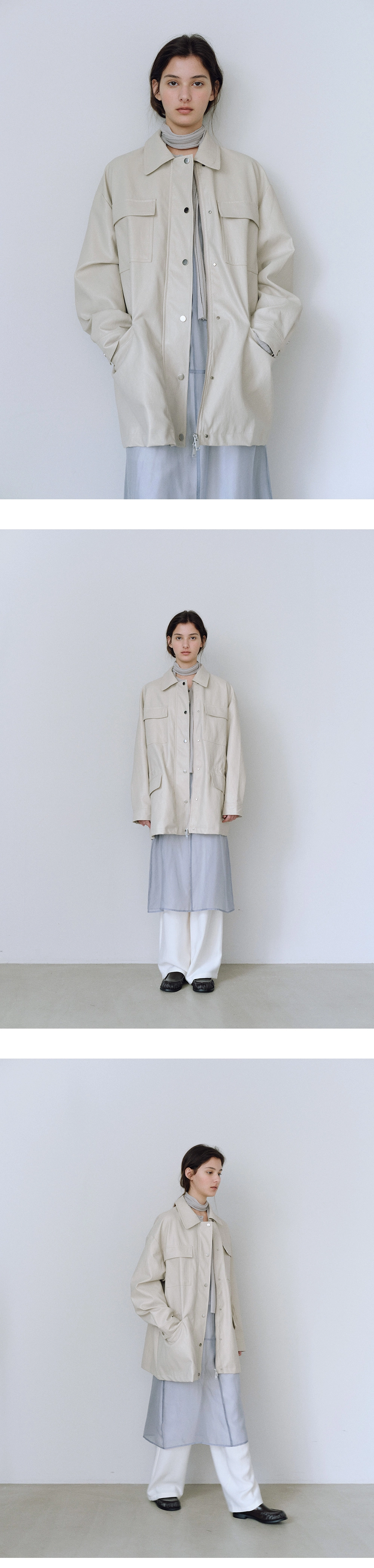 Safari half leather jacket_2colors