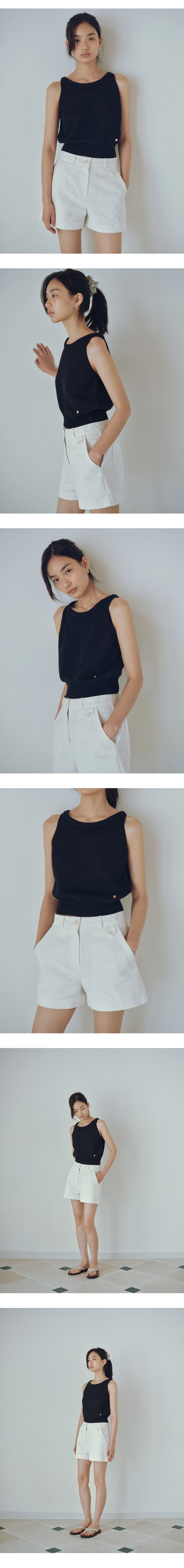 [사이즈 추가] Paper boatneck knit sleeveless