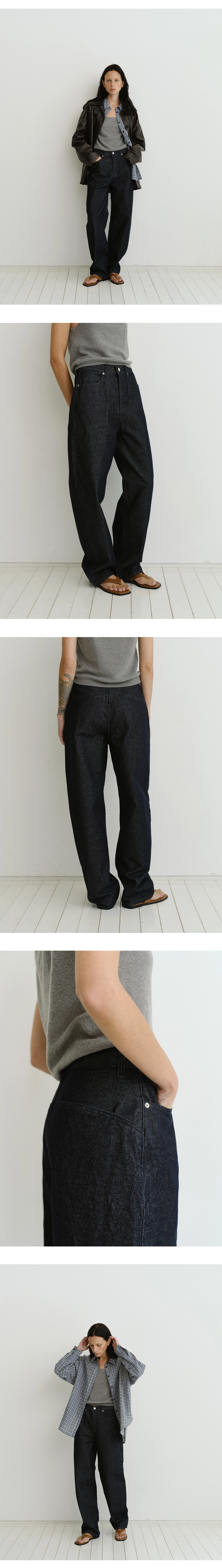 [지민 착용] Curved denim pants_2colors