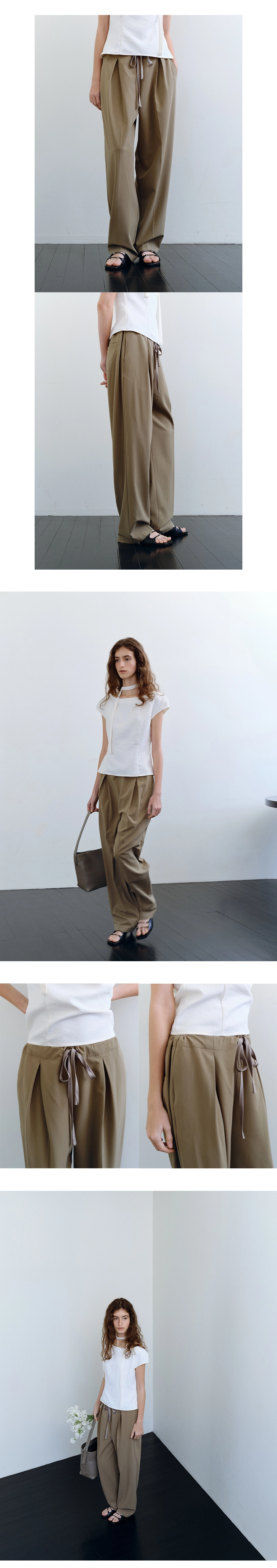 Inverted drawstring pants_2colors