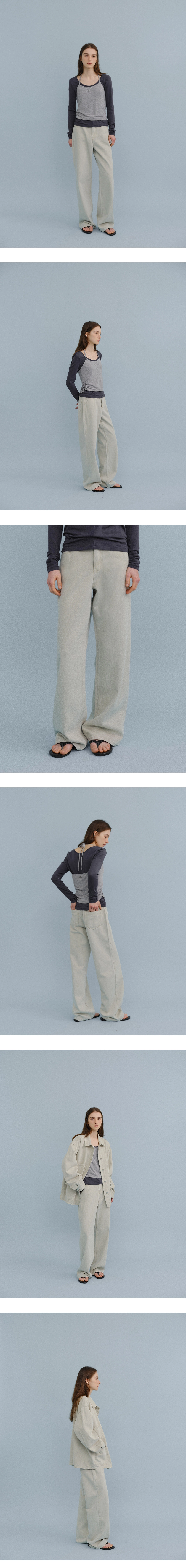 [주리 착용] Natural washed loose denim