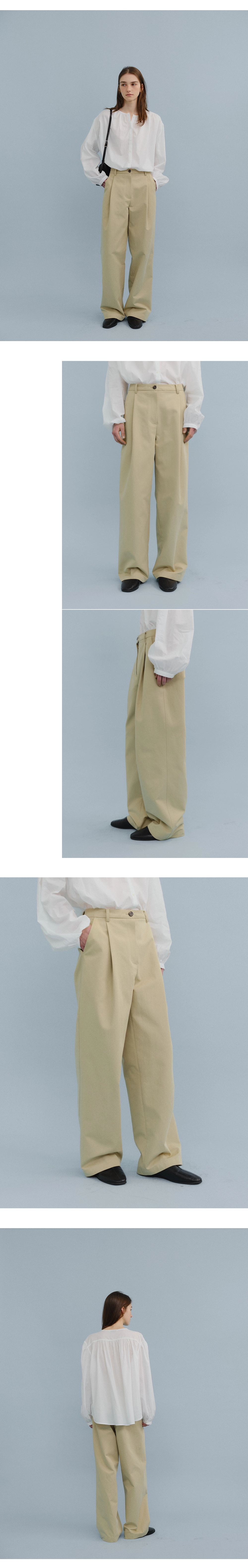 One-tuck wide chino pants_2colors