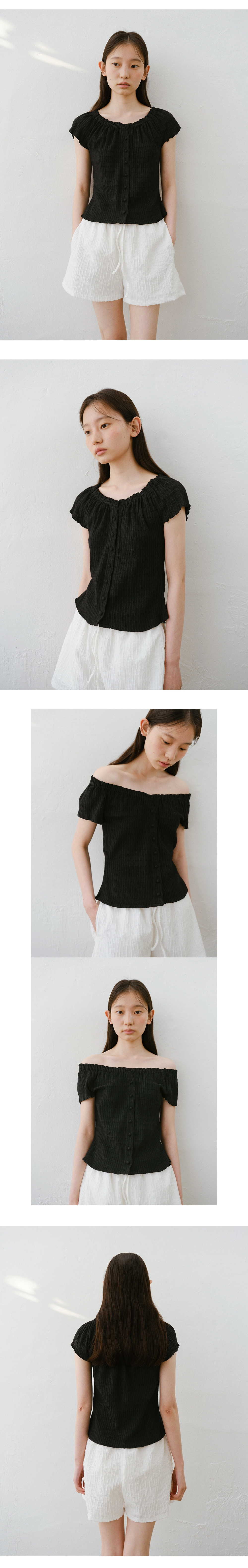 Soap button half blouse_2colors