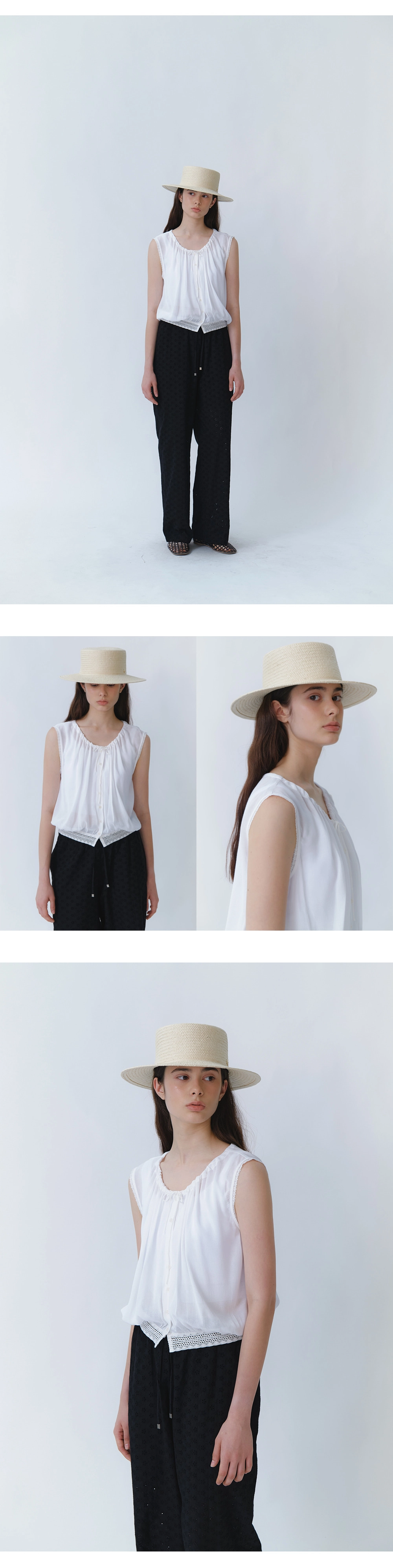 Clair lace sleeveless blouse_2colors