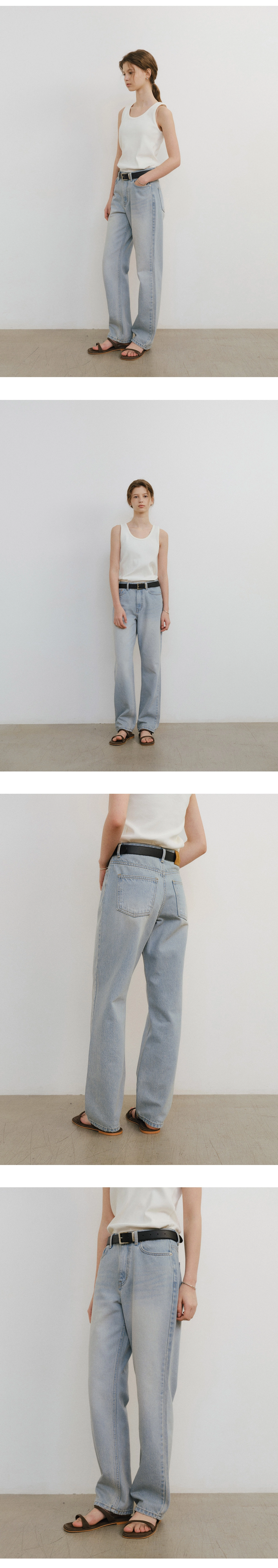 Square leather belt_2size