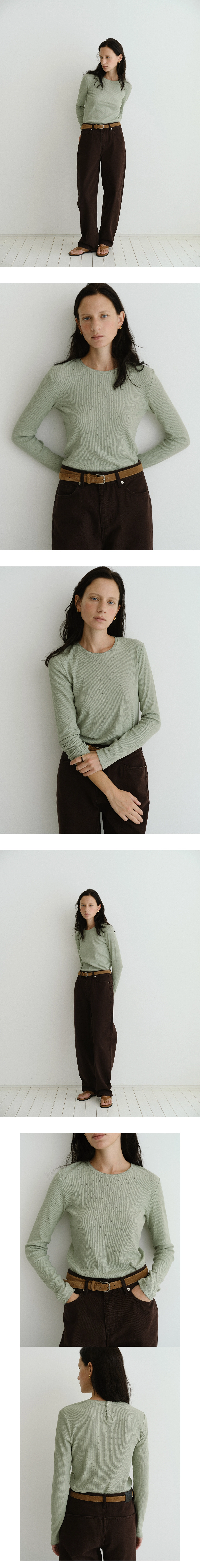 Eyelet back button t-shirt_3colors