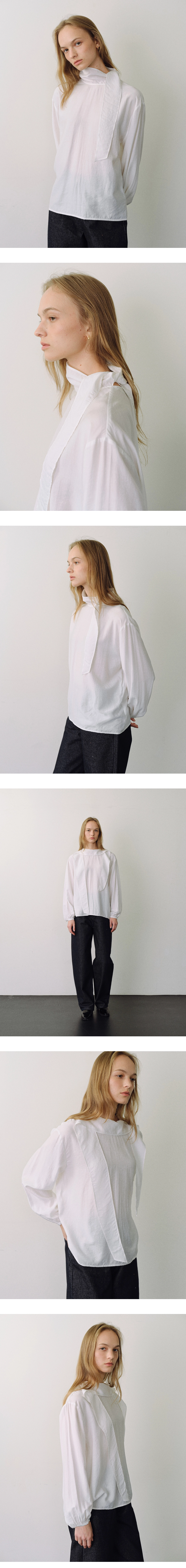 Draped tie blouse_2colors