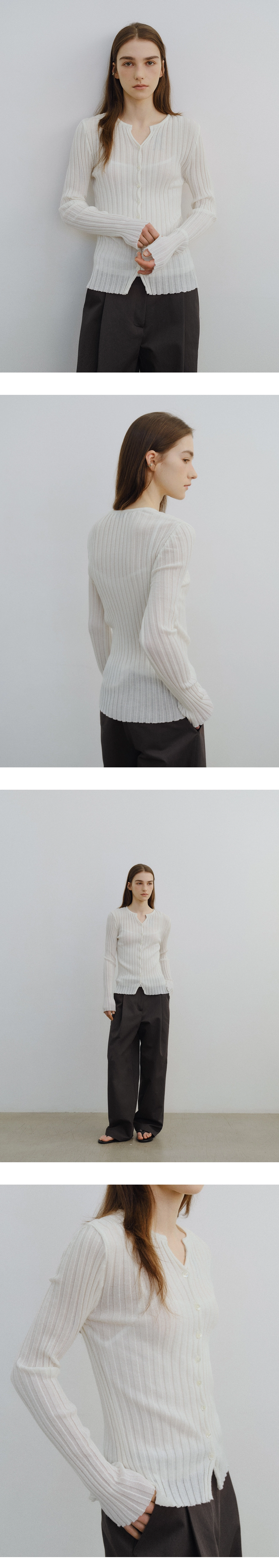 Slim ribbed cardigan_3colors