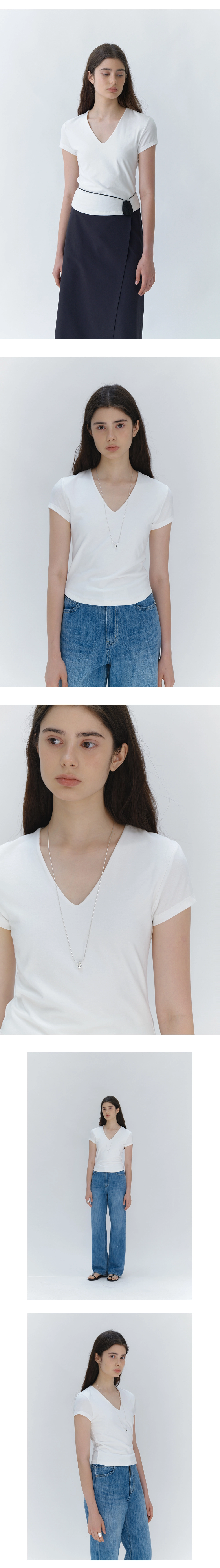 Mellow V-neck t-shirt_4colors