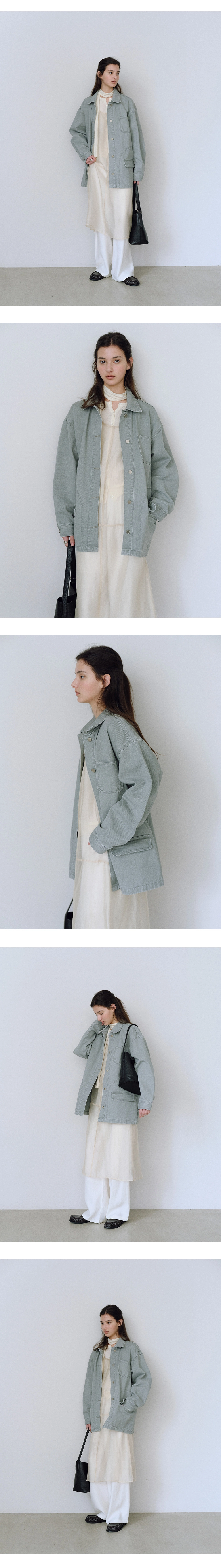 Washed denim work jacket_2colors