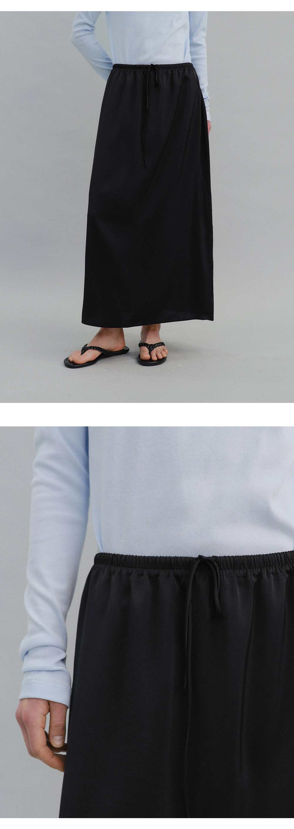 [3차 리오더] Silky drawstring skirt_2colors