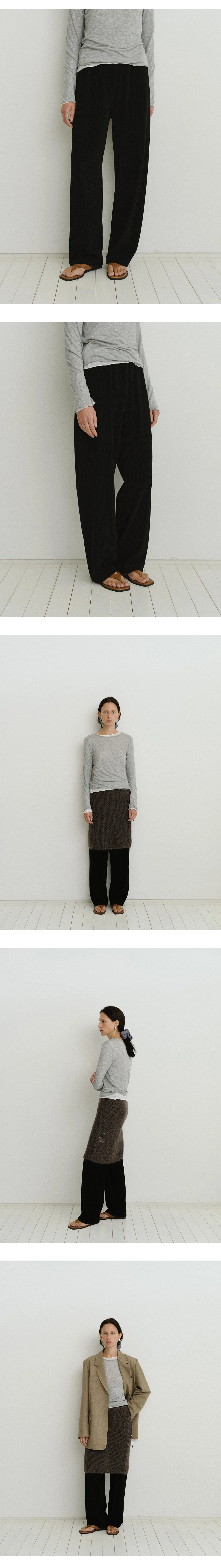 Vertical banding pants_2colors