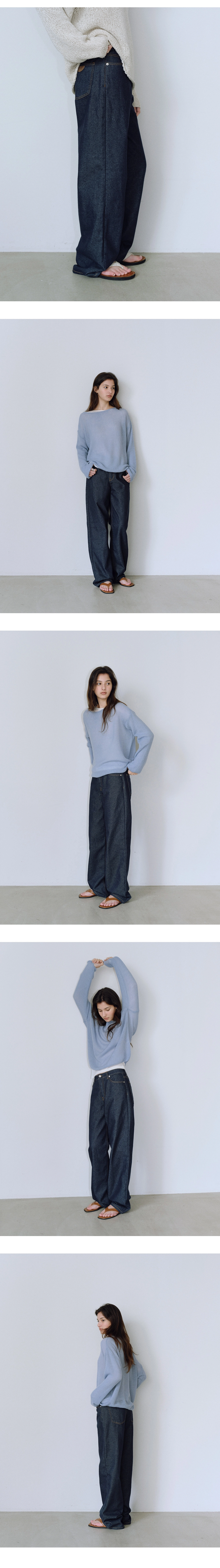 Nonfade raw wide denim