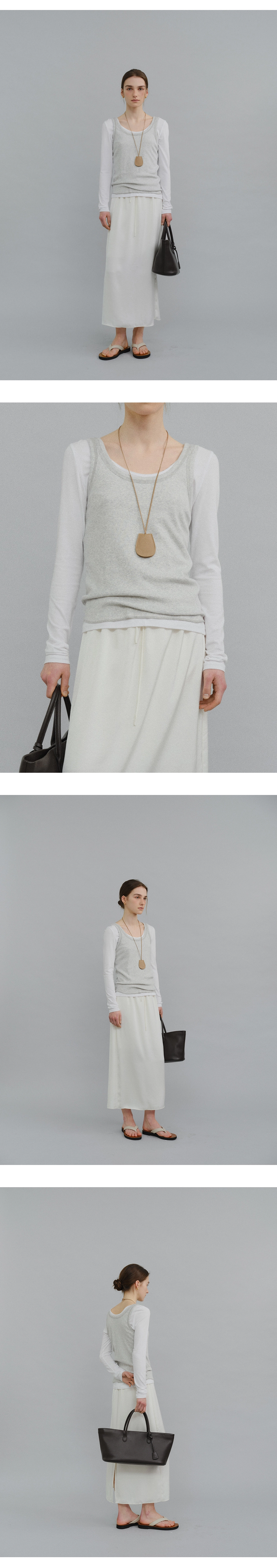Tension ribbed sleeveless_4colors