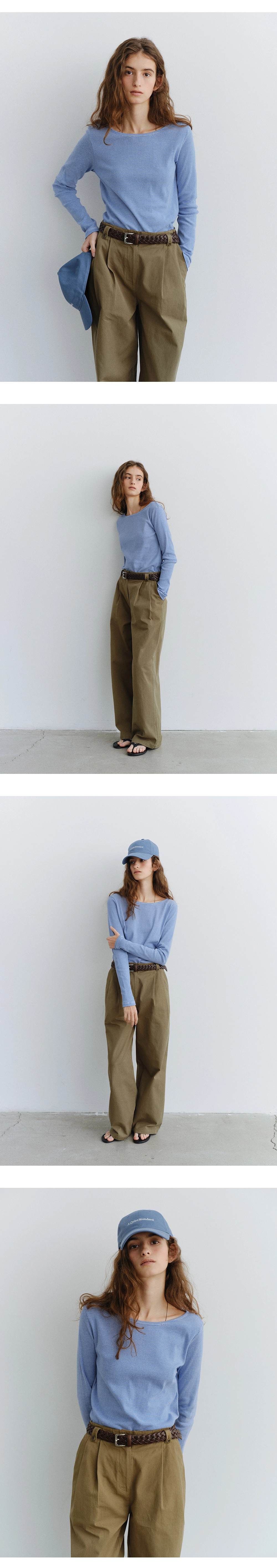 Stripe boatneck t-shirt_3colors