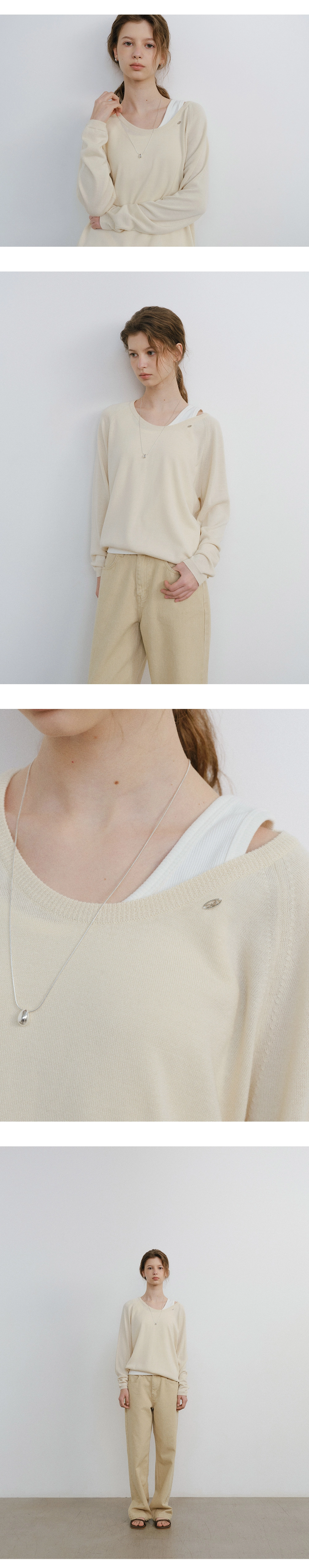 Peony wool U-neck knit_4colors