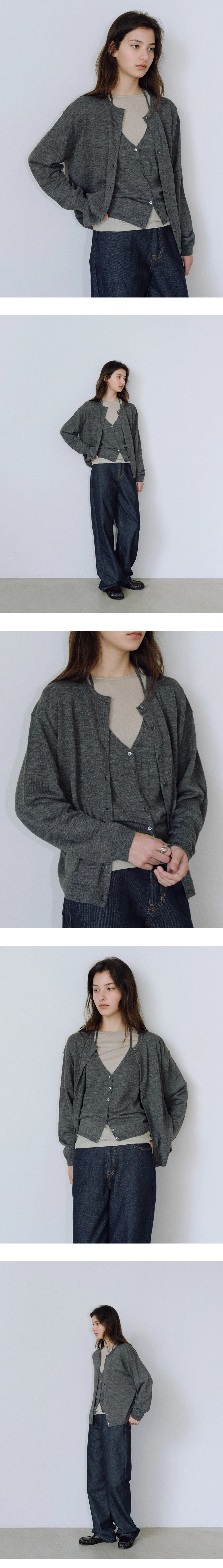 Monet round button cardigan_3colors