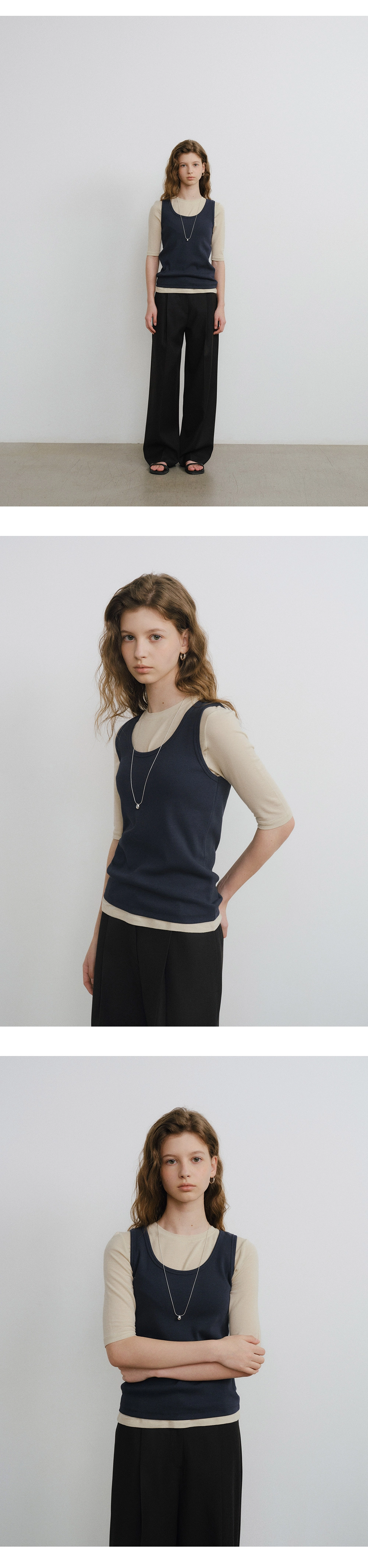 Bake ribbed sleeveless_4colors