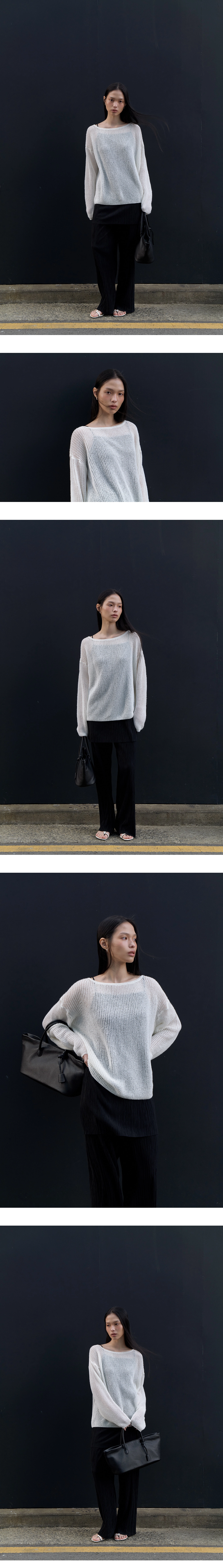 [주리, 박소령, 서지연 착용] Paper boatneck loose knit_3colors