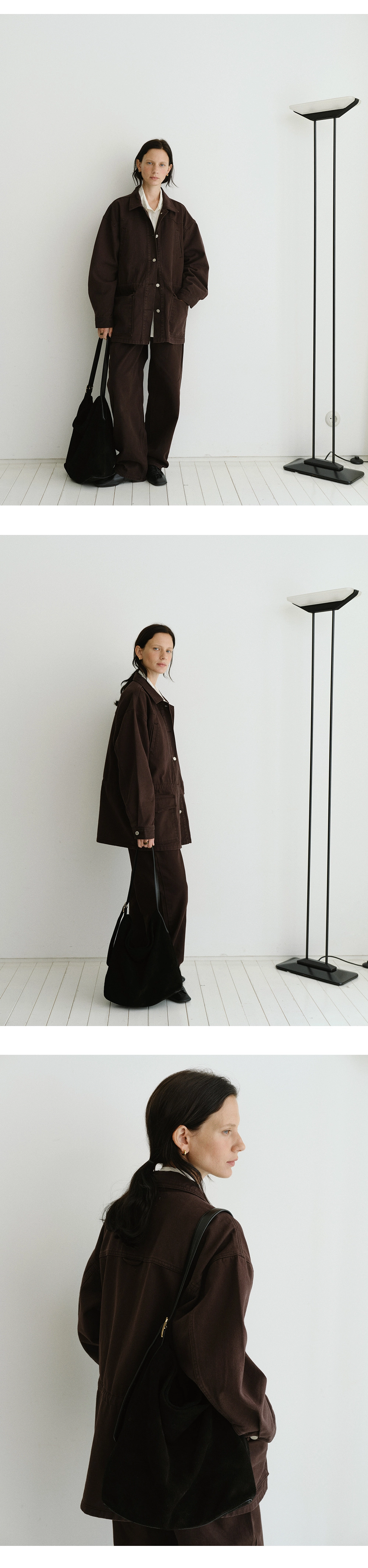 Denim utility jacket_Cocoa brown