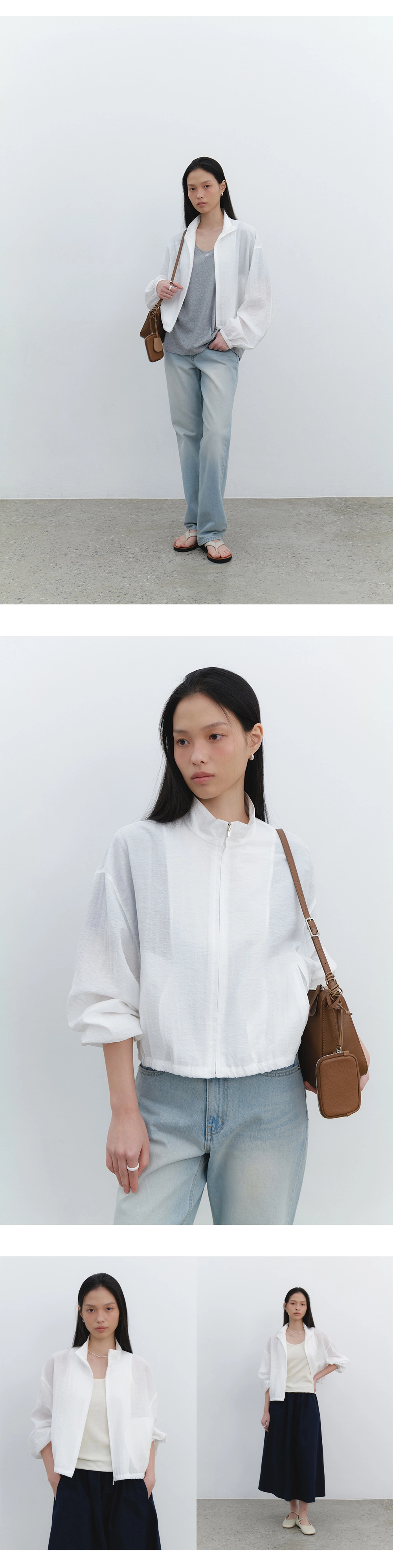 [주리, 유이수 착용] Sheer nylon light jumper_3colors