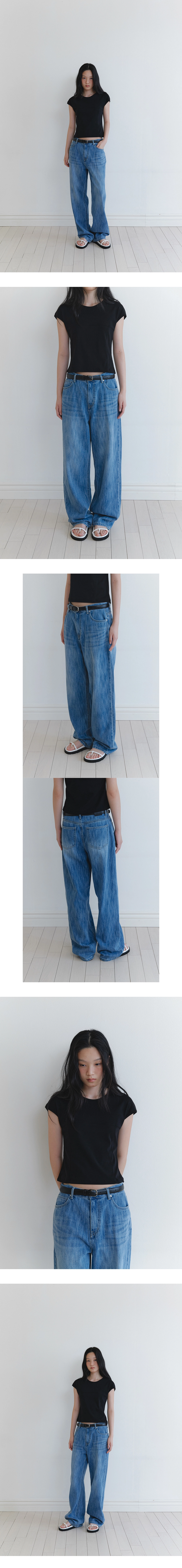 [주리, 박소령 착용] Brushed semi wide denim