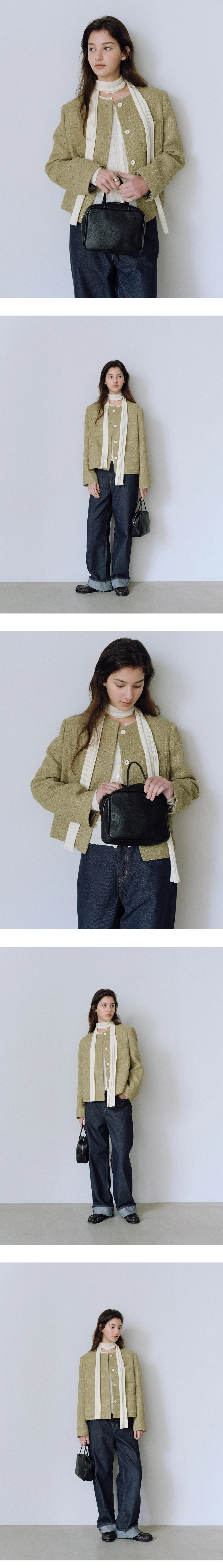 Round tweed jacket_3colors