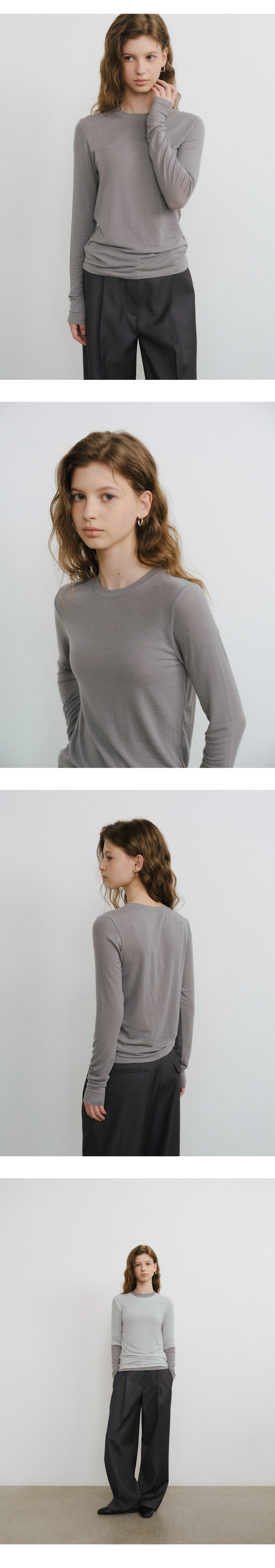 Layered tencel t-shirt_4colors