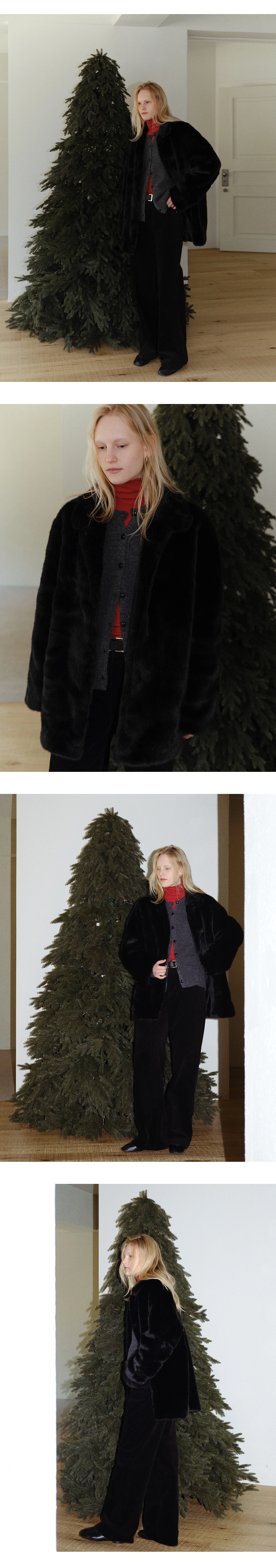 RE-ORDER / Chloe fur half jacket_Black