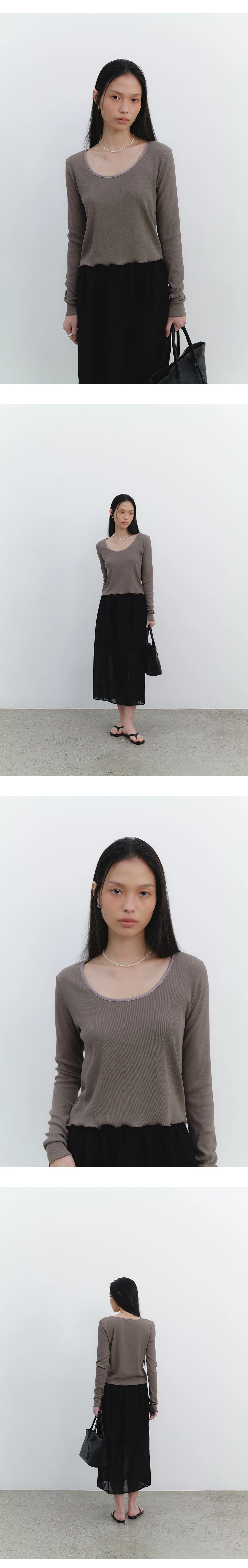 [주리, 서지연 착용] Binding ribbed crop t-shirt_3colors