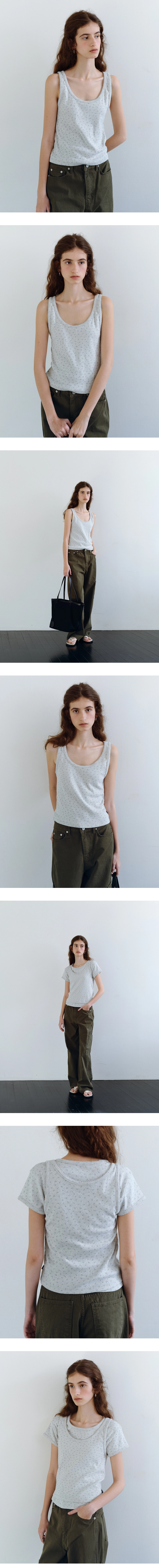 Flower eyelet sleeveless_2colors