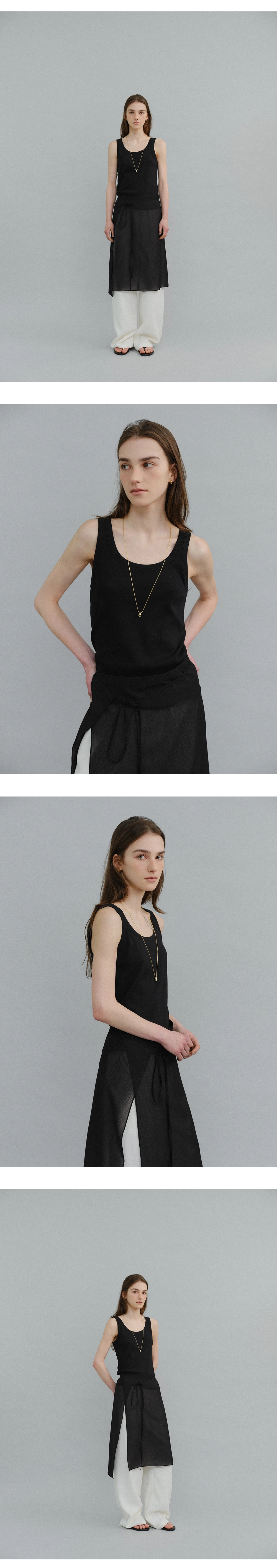 Tension ribbed sleeveless_4colors