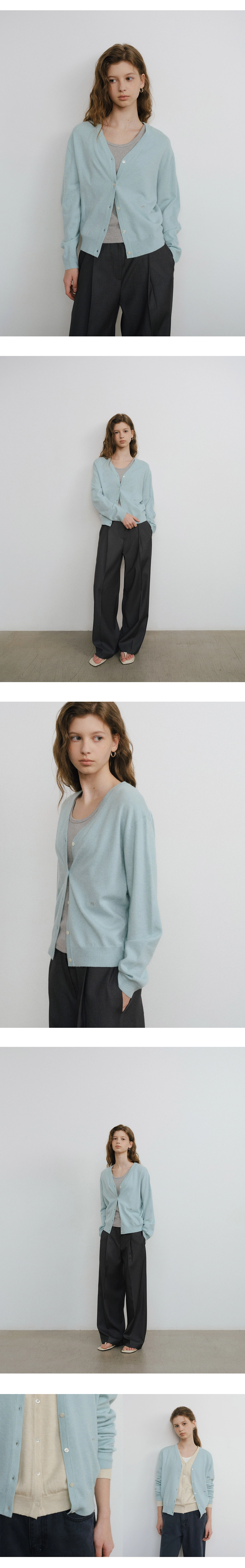 Washable V-neck cardigan_7colors