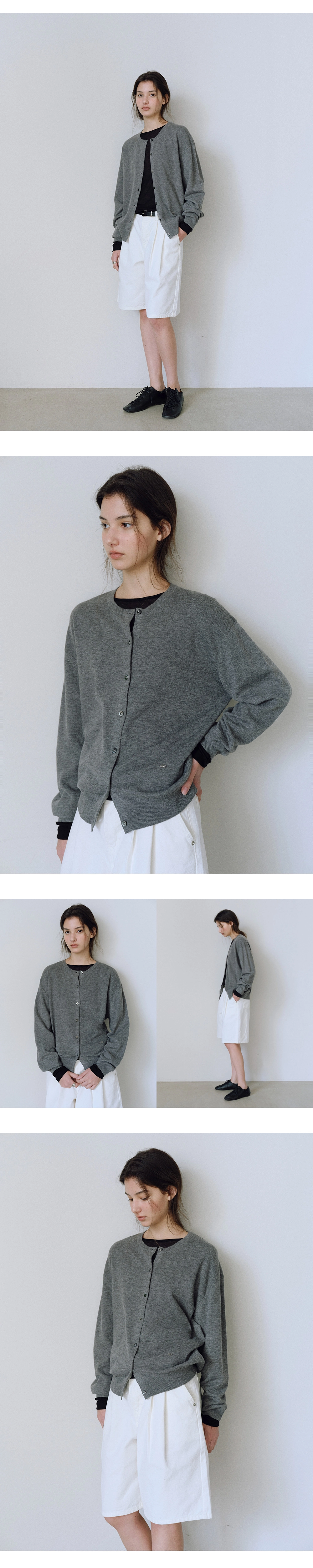 Washable round cardigan_5colors