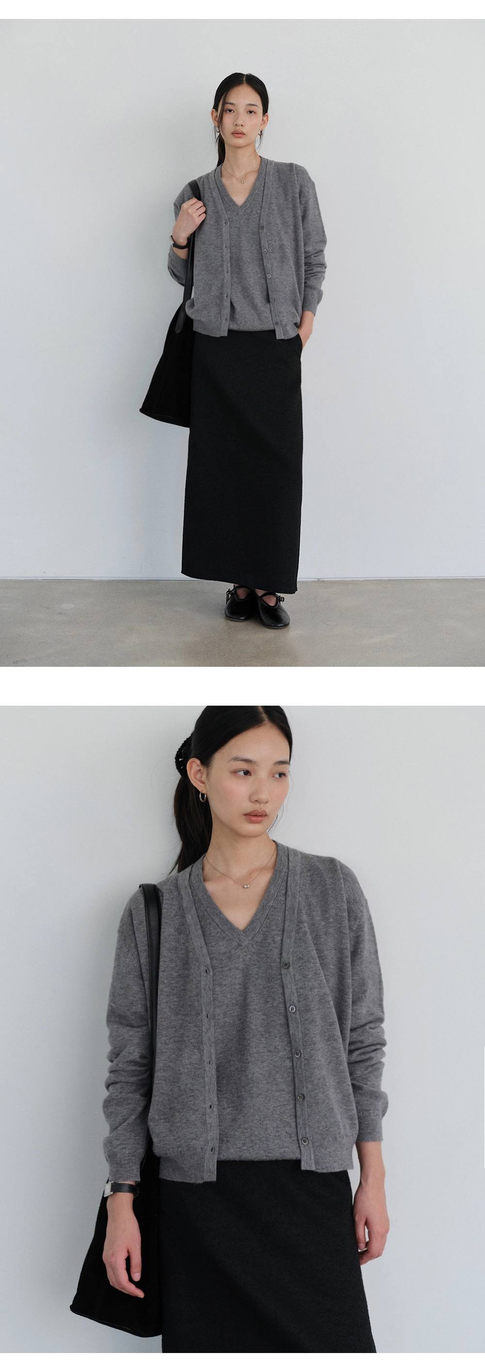 Washable V-neck cardigan_7colors