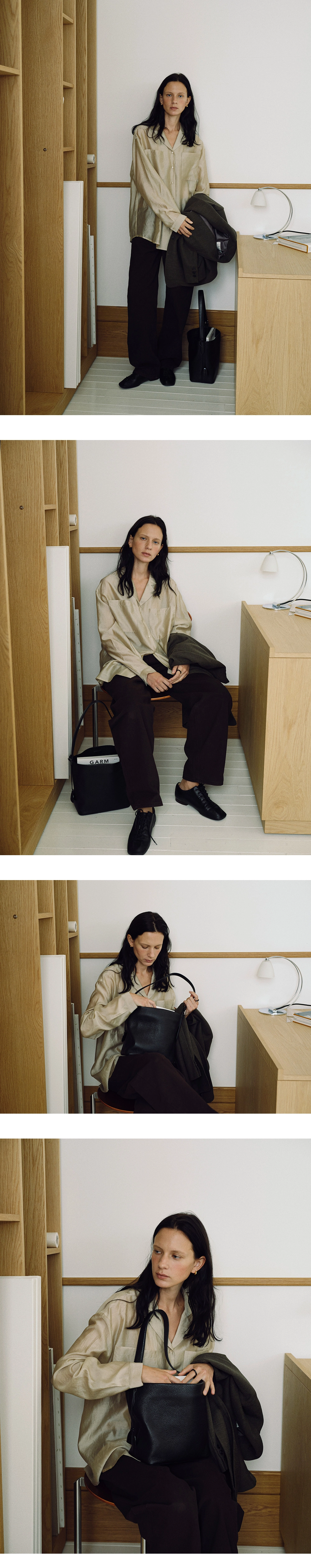 Champagne open collar shirt_2colors