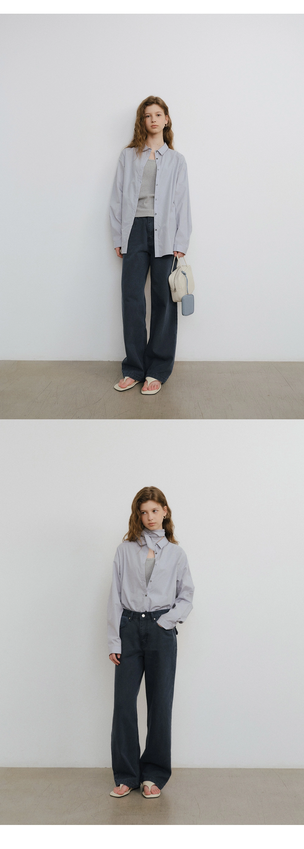 [서지연 착용] Color dyeing wide denim_2colors