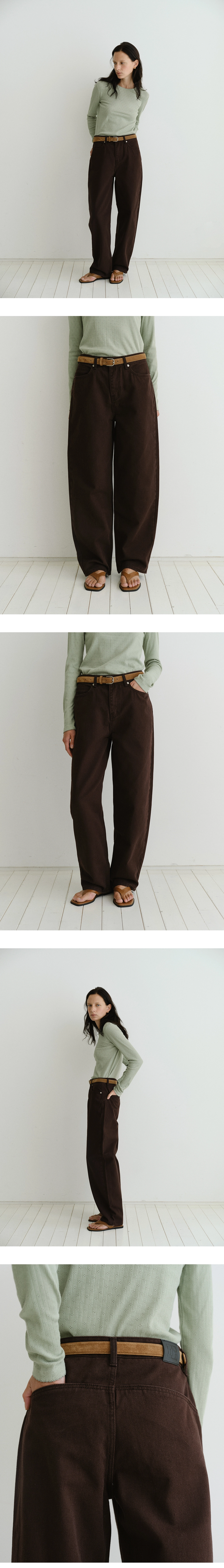 [지민 착용] Curved denim pants_2colors