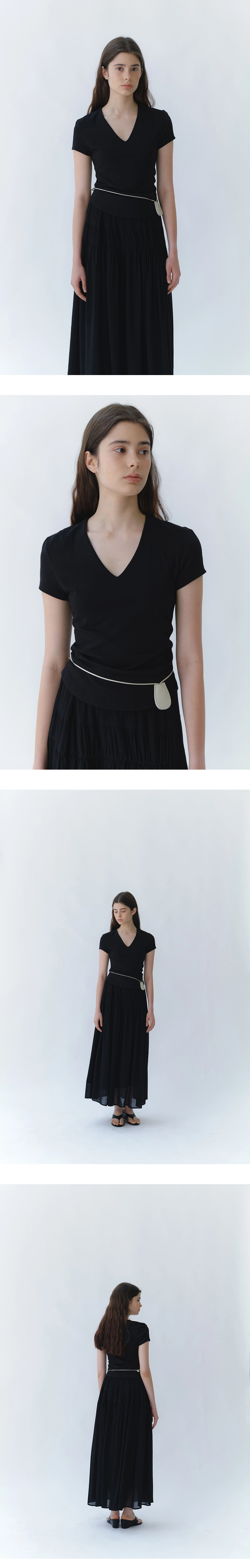 Mellow V-neck t-shirt_4colors
