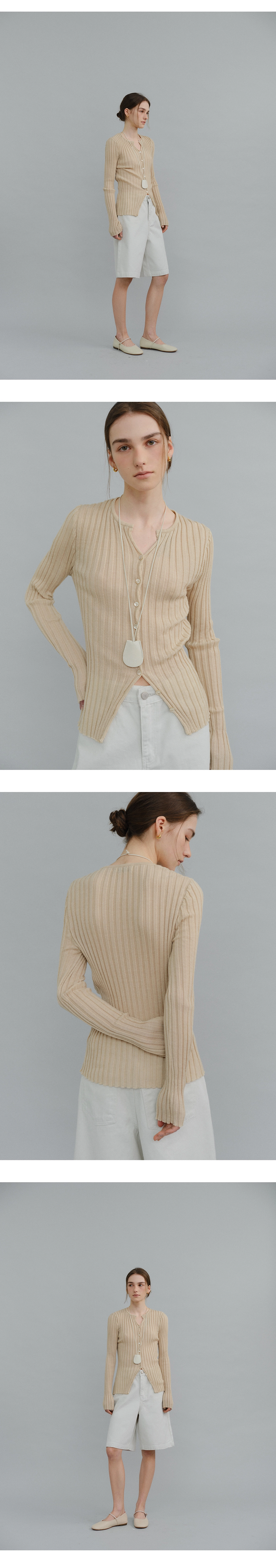 Slim ribbed cardigan_3colors