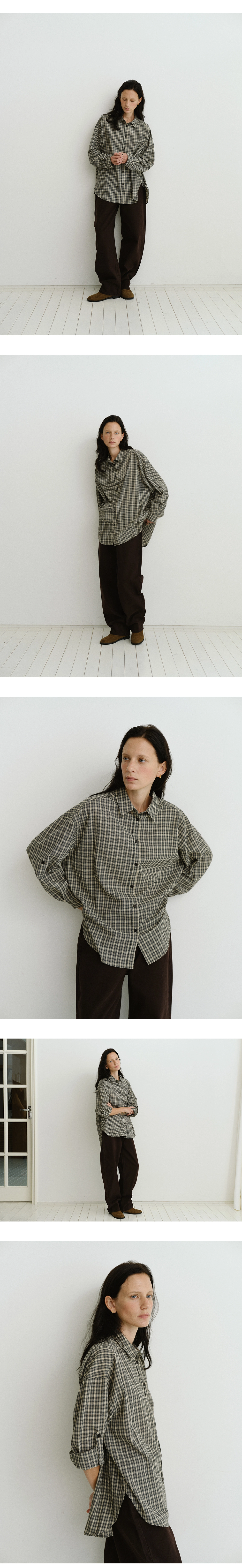 Roll-up check shirt_2colors